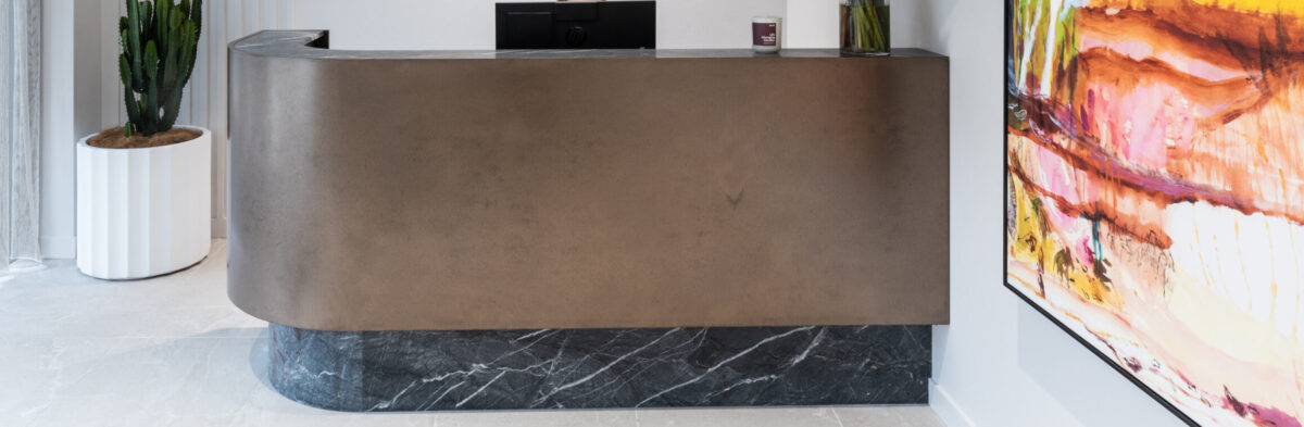 Antique Bronze reception desk
